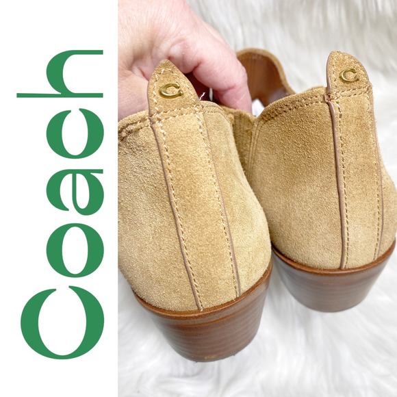 Coach Devin Tan Suede Ankle Booties Block Heel Chelsea Western, Women's Size 8 - Picture 7 of 14